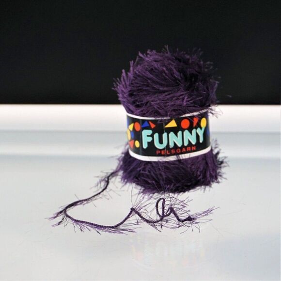 Funny Pelsgarn 4370 Eyelash Yarn Sandnes Garn Plum Color 1 Skein - Picture 1 of 6